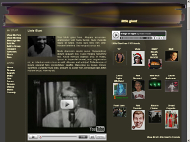 MySpace DIV layout screenshot