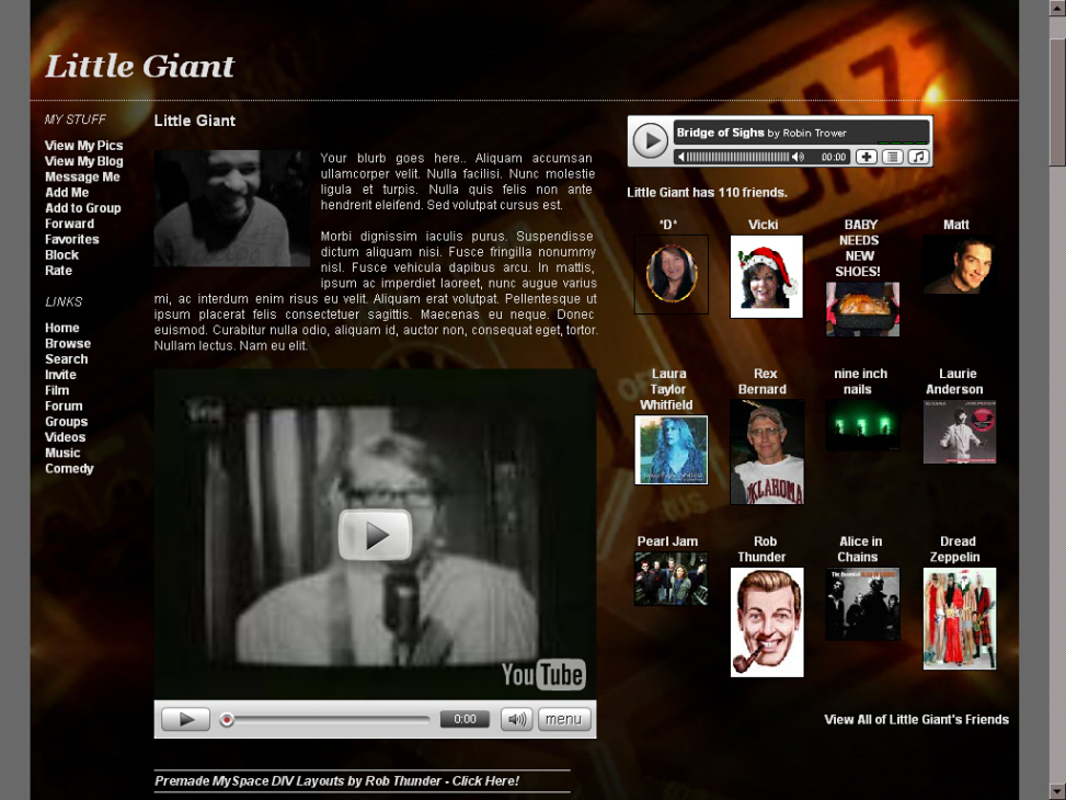 myspace music layouts